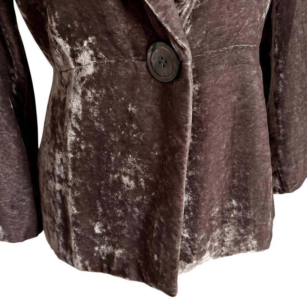 Vintage Y2K J Jill Mauve Crushed Velvet Embroidered Jacket Blazer Boho Western - Picture 4 of 11
